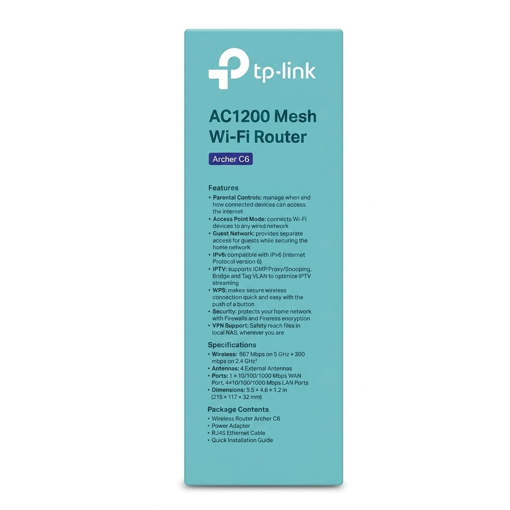 TP-Link Archer C6 AC1200 Gigabit Router