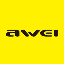 Black text on yellow background Awei Brand